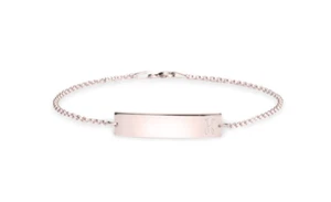 ROSE GOLD PLATING ENGRAVED INITIAL BAR BRACELET - Picture 1 of 1