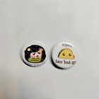 Aliens Take The Cow, Wanna Taco Bout It, 2 Classic Pinback Buttons - Nip