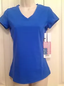 NUEVA CON ETIQUETAS CAMISA DEPORTIVA DE MUJER por 90 GRADOS, S, AZUL, MANGA CORTA, PRECIO DE VENTA SUGERIDO POR EL FABRICANTE $49.00 - Imagen 1 de 7