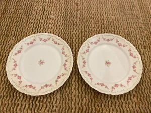 Vintage Imperial H & C Carlsbad Austria 2 Pink Roses Plates 8.5” - Picture 1 of 12
