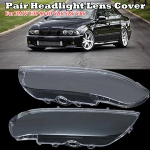 Headlight Lens Cover Shell Cap For BMW 5 Series E39 Facelift 1996-2003 520i 528i - Picture 1 of 10