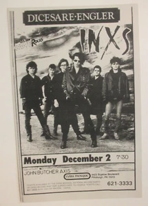 INXS Concert Poster 11"X17" Syria Mosque Pittsburgh December 2nd, 1985 ! - Picture 1 of 1