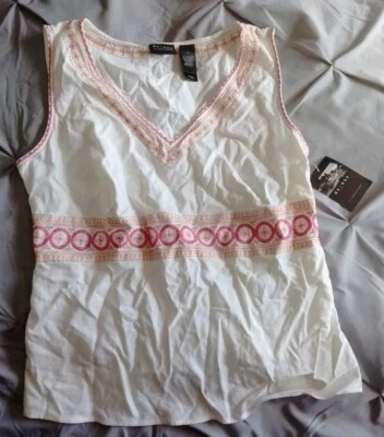 AXCESS Liz Claiborne цыганская королева белый цвет с подкладкой v-образным вырезом верхний новый с Ярлыками новый размер 14 - Изображение 1 из 4