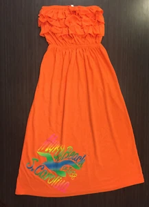 Myrtle Beach SC Youth Beach Cover-Up Neon Orange Small - Picture 1 of 9