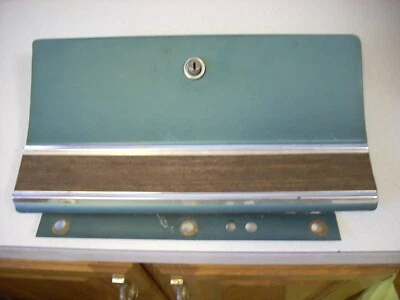1966 Ford Galaxie 500 XL LTD Woodgrain Glove Box Door with hinge also fits 1965 - Image 1 of 3