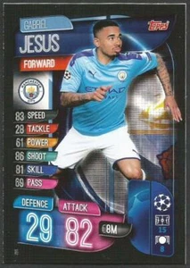 TOPPS CHAMPIONS LEAGUE MATCH ATTAX 2019-20- #016-MANCHESTER CITY-GABRIEL JESÚS - Imagen 1 de 1