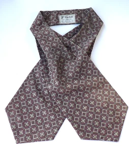 Vintage TOOTAL 1960s 1970s Cravat Ascot Burgundy Cream Patterned FREE P&P - Picture 1 of 10