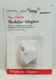 Two Outlet Modular Adapter RJ-11 RJ-14 - Picture 1 of 6