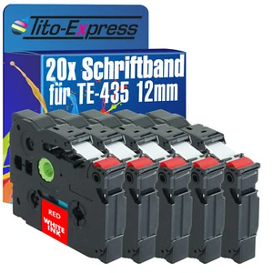 20x Schriftband für Brother TZe-435 P-Touch 1000 1000 BTS 1000 F 1005 BTS 1005 F - Photo 1/2