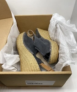 Toni Pons Lugano Espadrille Women Shoes Slingback Platform Wedge BLACK 41 (10) - Picture 1 of 13