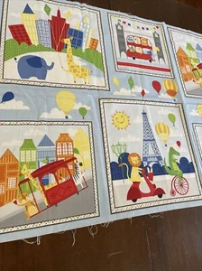 Big City Friends Panel 23x42 Weilderhold Animal & City Bright & Colorful HAPPY - Picture 1 of 7