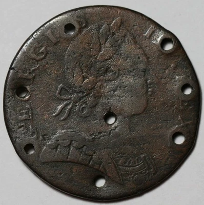 1778 Machin's Mills Halfpenny - Vlack 11-78A - Holed - Colonial Copper Coin - Image 1 of 4
