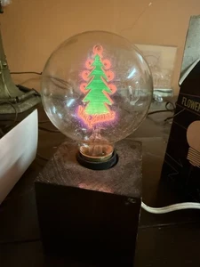 VTG Aerolux Style Duro-Lite CHRISTMAS Tree Neon Light Bulb WORKS Santa Holidays - Picture 1 of 5