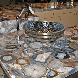 Grey Agate Countertop - Premium Natural Stone Surface for Kitchen, Bathroom - Picture 1 of 5