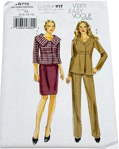 Chaqueta Falda y Pantalones Traje Easy Vogue Patrones Ajuste Personalizado Misses V8715 Talla 6-12 - Imagen 1 de 2