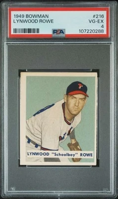1949 Bowman #216 Lynwood Schoolboy Rowe PSA 4 Philadelphia Phillies  (0288) - Image 1 of 2