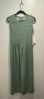 Платье Karin Stevens с вышивкой с цветочным рисунком макси льняная смесь зеленое 8 коттедж прибрежное - Изображение 1 из 4