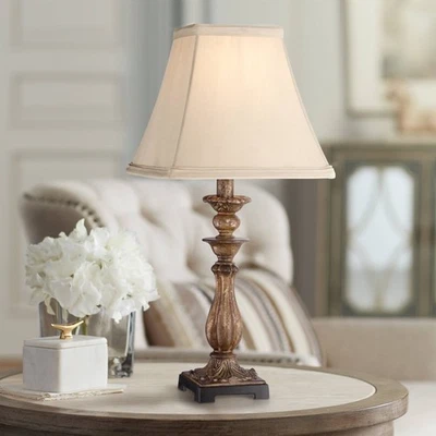 Alzano Traditional Accent Table Lamp 18" High Distressed Bronze Bedroom Bedside - Image 1 of 4