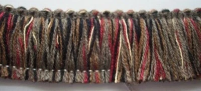 5 yardas.  Borde de costura Olive Drab multicolor 1 1/2 pulgada cepillo suave flecos FR-63 Foto 1 de 3