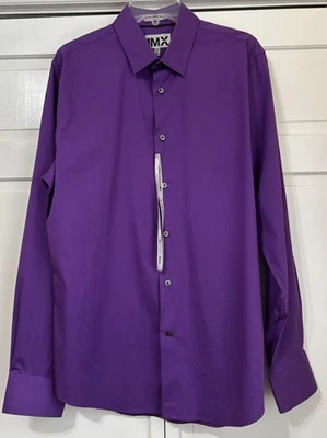 Express 1MX Shirt Men’s Large 16-16 1/2 Purple Button Up Long Sleeve - Image 1 of 4