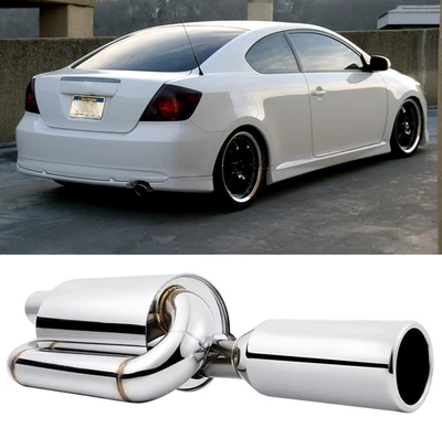 Para 05-10 Scion tC Sport Twin Loop silenciador de pontas de escape 2,5" entrada 4,0" saída - Imagem 1 de 4