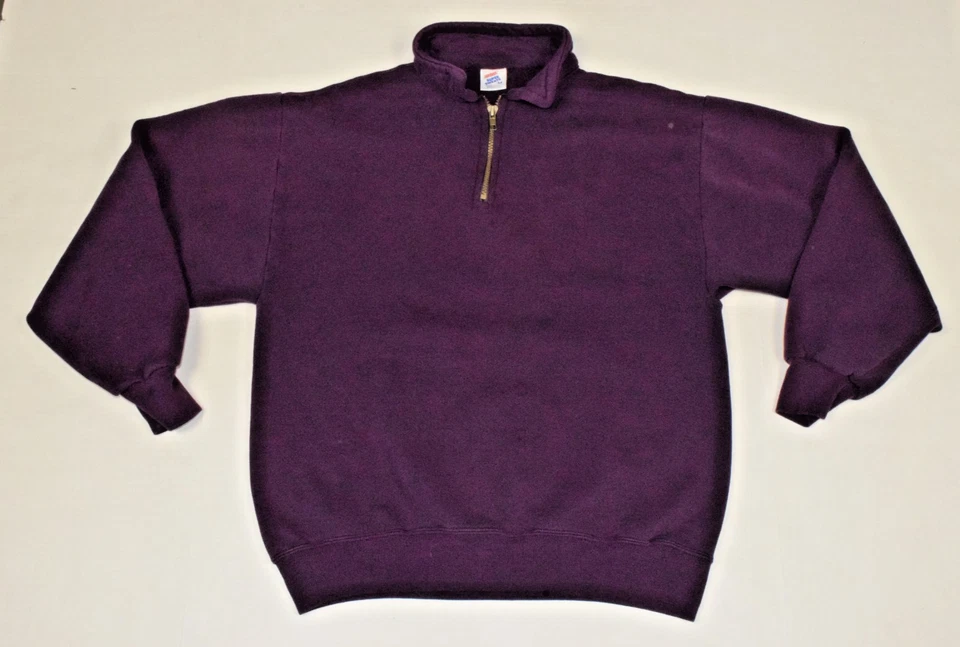 Sudadera Vintage Jerzees Talla M Años 80 Uva Púrpura Cuarto Cremallera Hecha en EE. UU. Foto 1 de 4