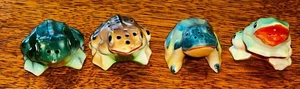 Vintage Frosch Salz Pfefferstreuer Set Japan 4er Set - Bild 1 von 7