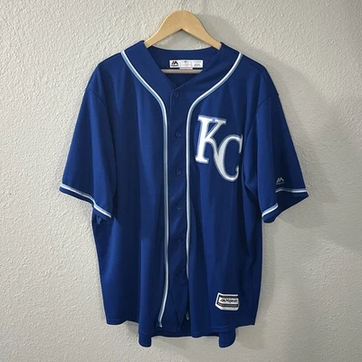 Kansas City Royals Jersey Blue Majestic Blank MLB Cool Base Mens 2XL - Image 1 of 4