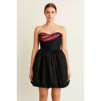 Alice Olivia Black Strapless Bubble Dress Size Small Cocktail Party Dark Fairy - Image 1 of 4