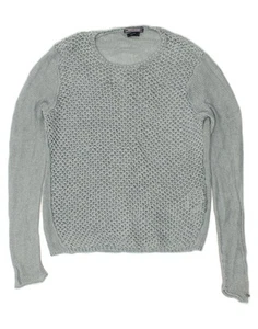 TOMMY HILFIGER Womens Boat Neck Jumper Sweater UK 12 Medium Grey Linen BF14 - Picture 1 of 3