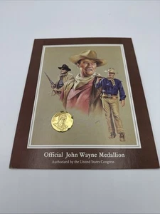 John Wayne Gedenkmedaille galvanisiert 24K Gold Kongress 1979 - Bild 1 von 3
