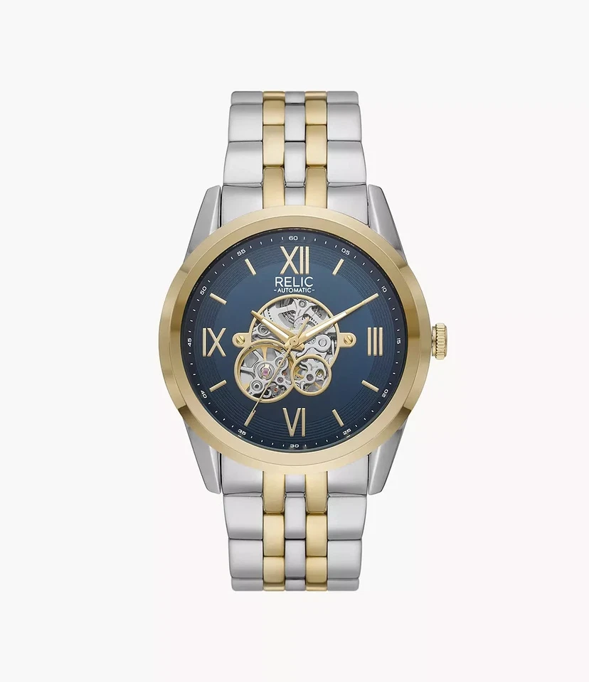 Relic By Fossil Men's Blaine ZR77330 Automatic Two Tone Bracelet Watch