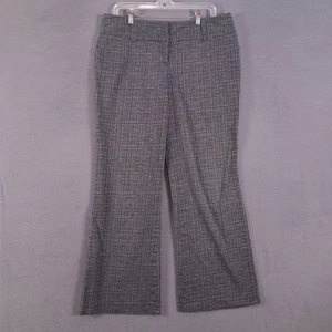 Express Dress Pants Womens 12 Black White Gray Editor Boot/Flare Mid Rise Preppy - Picture 1 of 15