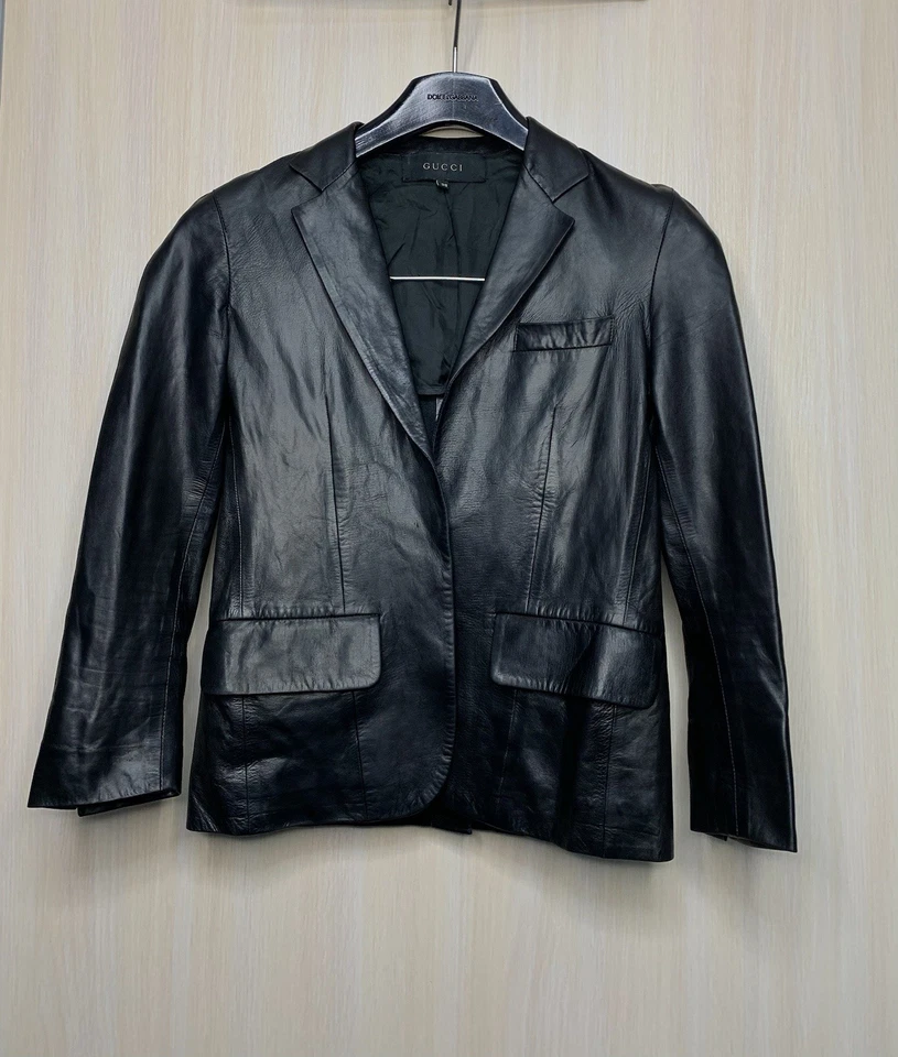 Кожаный блейзер женский Gucci от Tom Ford Y2K 00s размер 38 - Изображение 1 из 4