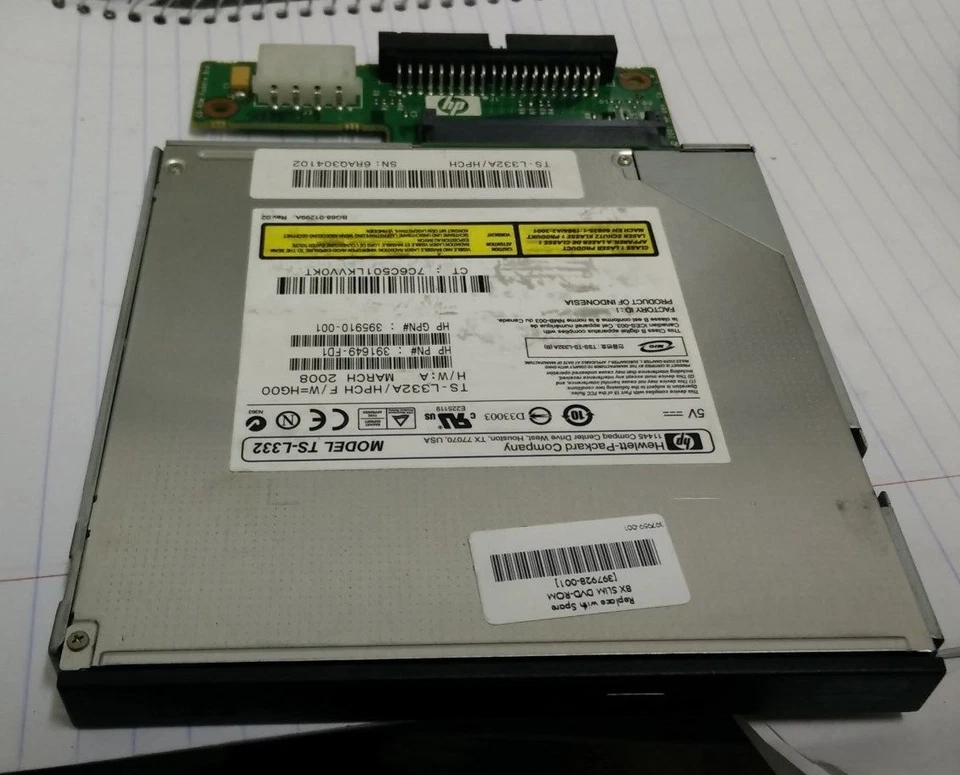 Compaq 397928-001 IDE Slimline 8X DVD-ROM Drive Black w/449418-001 - Image 1 of 1