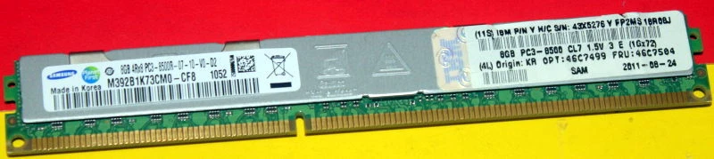 8GB IBM LENOVO 46C7504 46C7499 SAMSUNG M392B1K73CM0-CF8 1x8GB PC3-8500R-7-10-v0 - Image 1 of 1