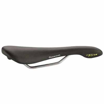全新 SELLE ITALIA Flite 1990 经典钛合金导轨自行车鞍座:黑色 — 第 1/4 张图片