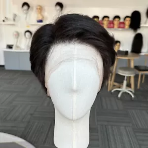 Pre Styled Short Pixie Cut Human Hair Full Lace Wigs For Men Glueless Male Wigs - Picture 1 of 10