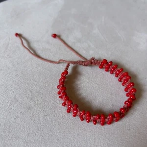 Red beaded bracelet 90s y2k bohemian Friendship Bracelet Tie - Picture 1 of 11