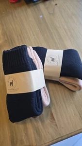 XTRA Thick Alpaca Winter Crew Socks 2 Pairs Unisex Outdoor Warm Wool Men/Women - Picture 1 of 7