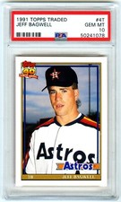 JEFF BAGWELL~1991 TOPPS TRADED PSA-10 GEM-MT HOT MLB ROOKIE RC CARD #4T~NEW CASE