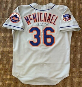 GREG MCMICHAEL AIS GAME USED NEW YORK METS Jersey 48 1997 Piazza Olerud Alfonzo - Picture 1 of 8