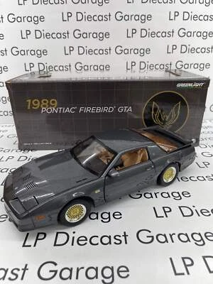 GREENLIGHT 1989 Pontiac Firebird GTA Grey w/ Tan Interior 1:18 Diecast - Image 1 of 4