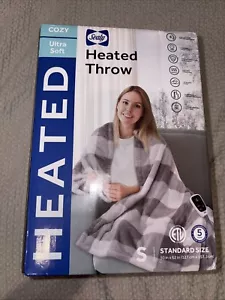 SEALY Digital Heated Throw Silky Flannel Ultra Soft 50x62 New - Picture 1 of 3