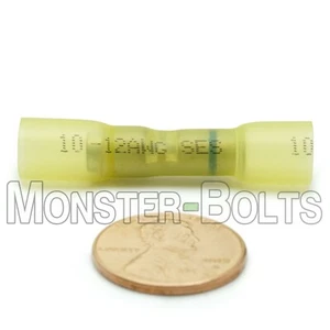 Yellow 16-14 to 12-10 KrimpaSeal Heat Shrink Step-Down Sealed Butt Connector - Picture 1 of 4