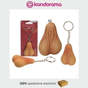 Portachiavi palle testicoli realistici poliresina rosa carne gadget per adulti - Foto 1 di 5