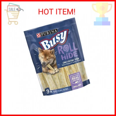 Purina Busy Rawhide Small/Medium Breed Dog Bones, Rollhide - 9 ct. Pouch - Image 1 of 2