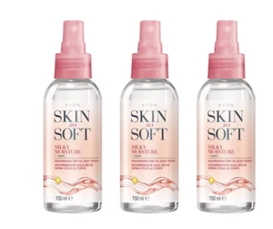 Avon Skin So Soft Silky Moisture Dry Oil Spray 3 x 150ml Argan Oil for Soft Skin - Picture 1 of 4