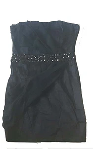 Damen Tg schwarz Bandeau Kleid verziert Größe 12 - Bild 1 von 3