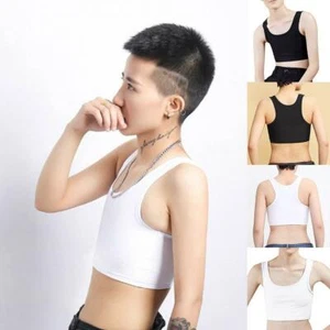 -Legante seno donna fibbia FTM petto corto lesbica più trans tomboy - Foto 1 di 10